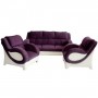 Purple & White Color Queen Sofa Set