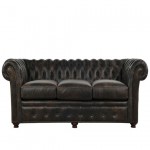 Black Brownish Leather Sofa