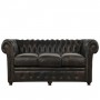 Black Brownish Leather Sofa