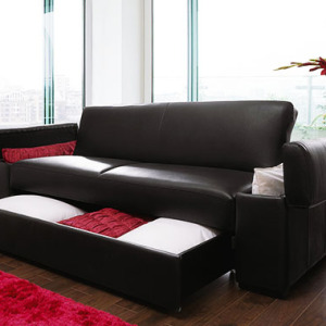 Faux Leather Sofa Bed with Storage