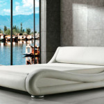 Modern Designer Faux Leather Italian Double Bed