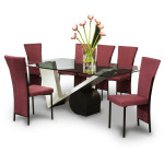 Modern dining table with 6 chairs
